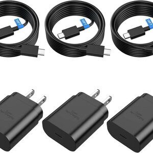 Galaxy S24 Ultra Charger Super Fast Charging, 3 Pack 25W USB C Wall Charger